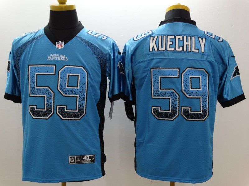 Men Carolina Panthers #59 Kuechly Blue Nike Drift Fashion Limited NFL Jersey